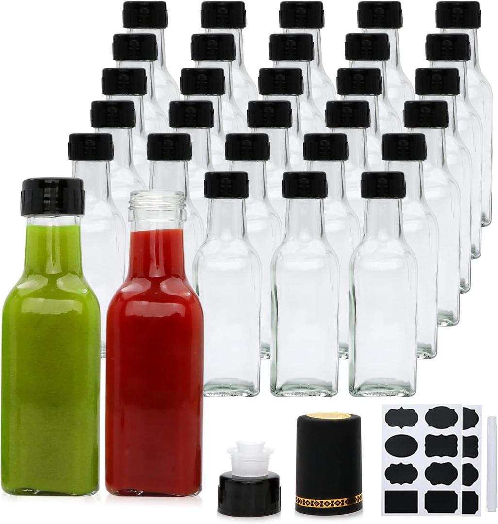 Accguan 180ml Oil Dispenser,Olive Oil Dispenser Bottle,Set with Sticker and Pen,Suitable for Storing Olive Oil, Vinegar and Other Liquids (30pcs)