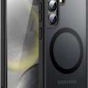 JETech Magnetic Case for Samsung Galaxy S24 5G, Compatible with MagSafe, Translucent Matte Back Shockproof Phone Cover (Black)