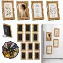 Mini Picture Frames for 2.5"x3.5" Wallet Size Picture, 20 Pack Vintage Photo Frames with Magnet & Stand, Small Decorative Frames for Fridge, Tabletop, Wedding, Christmas Decor