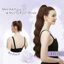 FESHFEN Long Drawstring Ponytail Extension, 30 Inch Wavy Curly Comb Clip in Ponytail Hair Extensions Synthetic Pony Tails Clip on Hairpieces for Women, Light Brown Mix Natural Blonde