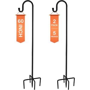 Ottsuls Shepherd-Hooks 60" Adjustable for Bird-Feeder Lantern Plant-Hook Garden-Stake - Plant Stand Hanger for Outdoor Flower Basket, Bird Feeder Hanger Weddings Decor (2 Pack)