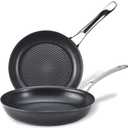 Anolon X Aluminum Nonstick Cookware Frying Pans/Skillet Set, 8.25 Inch and 10 Inch - Dark Gray