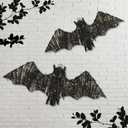 Glooglitter 2 Pack Rattan Bats with Hanging Loops Halloween Lights 3D Lit Woven Bats with Timer Remote for Rustic Modern Farmhouse Decorations