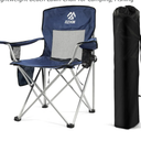 Portable Camping Chair with Cup Holder & Carry Bag, Folding Outdoor Chair for Adults, 300lbs Capacity, Lightweight Beach Lawn Chair for Camping, Fishing