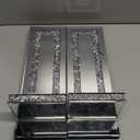 Crystal Crush Diamond Mirrored Candle Sconces, Silver Wall Candle holder set of 2, Wall decorations for Living RoomDining Room (Rectangle Stripe (style 4))