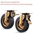 8 Inch Heavy Duty Casters Set of 4 (2 Locking Swivel & 2 Non-Locking Swivel), 3200Lbs Capacity, Large Solid Rubber Wheels for Workbench, Cart, Trolley, Wagon and Chicken Coop Industrial Plate Mount