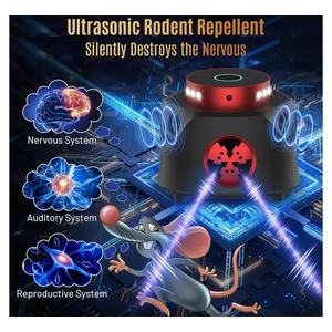 Ultrasonic Rodent Repellent 2 Pack, 360° Mouse Repellent with Remote Control, Pest Repellent Ultrasonic Plug in with Ultrasound & Strobe Light, Mice Repellent Indoor for Rodent/Mouse/Squirrel/Roach