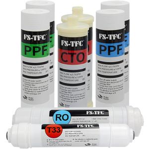 Reverse Osmosis Water Filtration System FS-RO-100G-A 1-Year Replacement Filter Kit,8 Pack