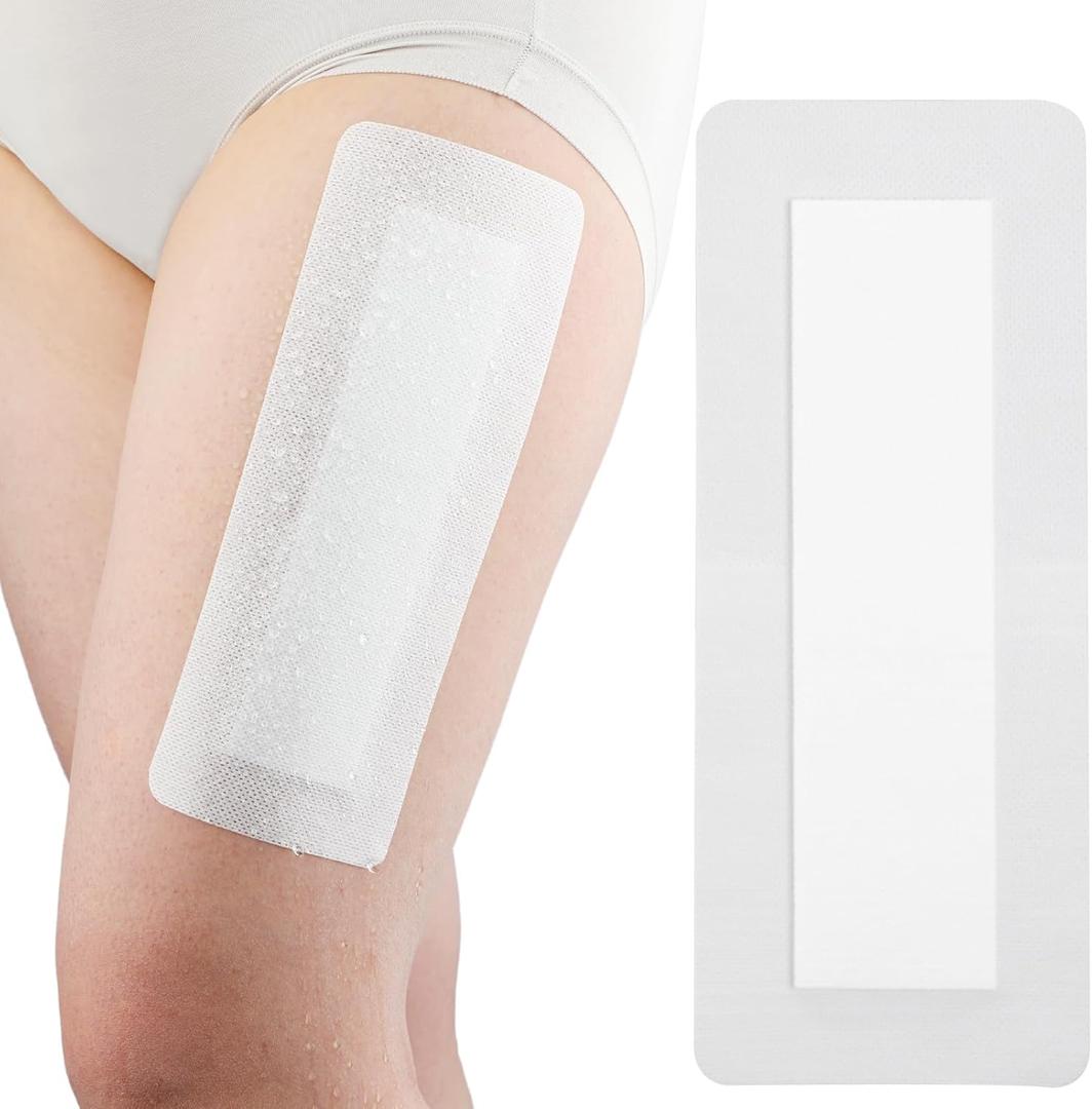 10 Pcs Knee Replacement Incision Adhesive Island Dressing 4"x12" Bandage Breathable Bordered Gauze Pads for Post Surgery Hip Replacement Recovery Wounds Cover Women Men Patients