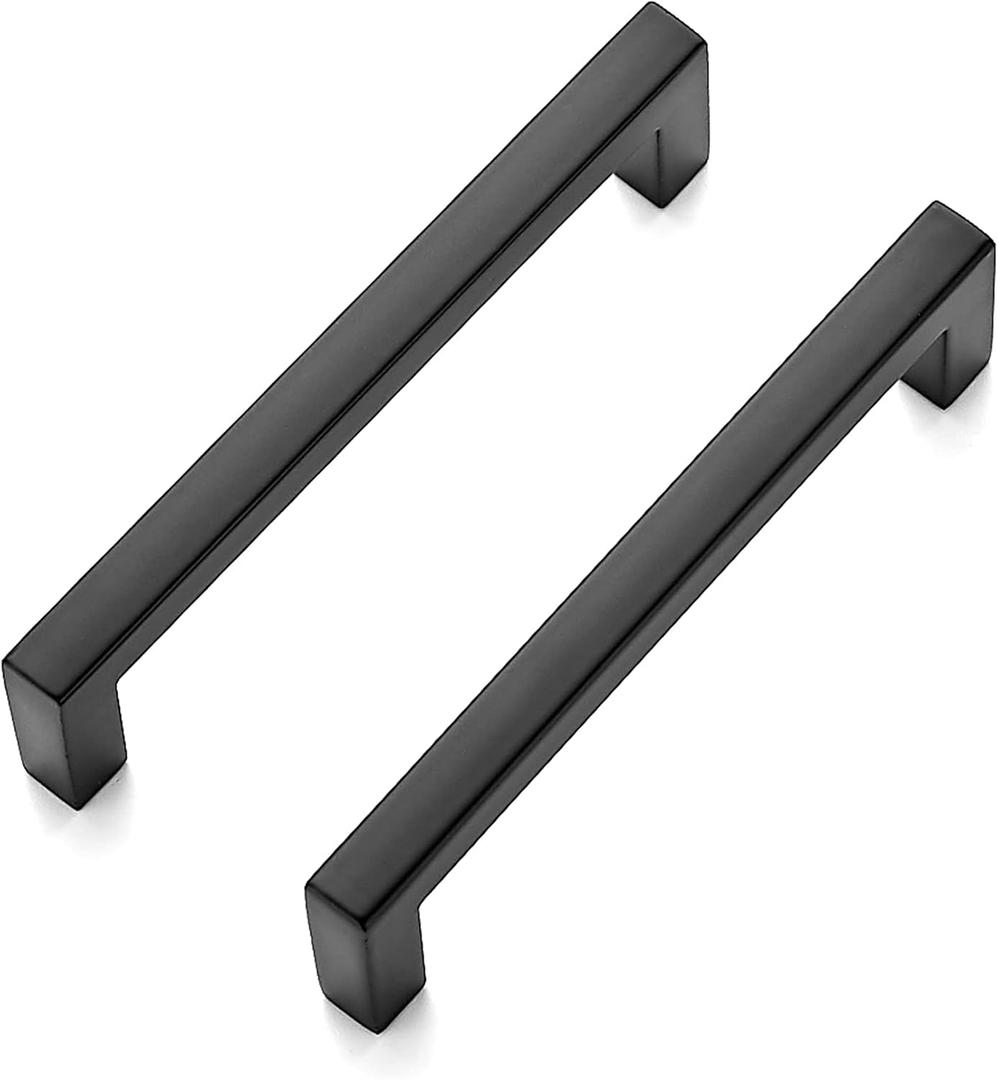 Ravinte 20 Pack Solid 3-3/4 InchCenter to CenterSlim SquareBarDrawer HandlesKitchen Cabinet Handles Black Drawer PullsKitchen Cabinet HardwareKitchen Handles Matte Black Cabinet Pulls