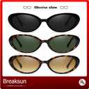 Retro Oval Sunglasses for Women Men Fashion Small Oval Sunglasses 90s Vintage Shades (3 Pack (Black/Grey+ G15+ Brown Gradient))