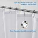 Amazer White Shower Liner Cloth Waterproof, White Shower Curtain Liner Fabric with Weighted Stones, Washable Shower Curtain and Liner 2-in-1, 120G Heavy Duty, 12 Grommet Holes, 72 x 72 Inches