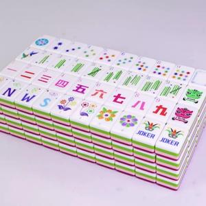 Mahjong Tile Set with 160 Thick 4-Layer Engraved Acrylic Tiles, American Mahjong Tile Set with Red Printed Carrying Bag