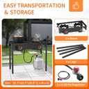 2 Burner Gas Stove, High Pressure Outdoor Propane Burner with Detachable Legs, 150,000 BTU Camping Stove Outdoor Burner with 0-20 PSI Regulator for Camping, Backyard, Outdoor Cooking