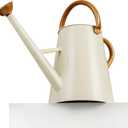 Metal Watering Can with Removable Spout, 1.5 Gallon Large Watering Cans for Plants, Galvanized Steel Gardening Water Can for Indoor & Outdoor Use, Watering Pot with Ergonomic Movable Handle(White)