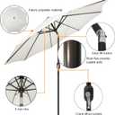 Blissun 9' Outdoor Patio Umbrella, Outdoor Table Umbrella, Yard Umbrella, Market Umbrella with 8 Sturdy Ribs, Push Button Tilt and Crank (Creamy White)