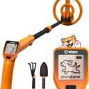 GoGonova Metal Detector, Adjustable 27.5 - 37.8 Metal Detector for Kids with LED Display, Lightweight Kids Metal Detector Kit with 6.8 Waterproof Search Coil, Gift for Boys & Girls, Orange