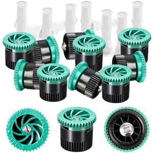 HolyMaji 10 Pieces Variable Arc Nozzle, Sprinkler Heads Replacement Compatible with Pop up Sprinklers Adjustable 0-360 Degree Full Circle Spray Nozzle for Garden Lawn Irrigation (4AN)