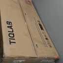 TIQLAB Gaming Desk 40 inch with Power Outlet and LED Light, Computer Desk with Reversible Shelves and Storage Drawer, Small PC Desk for Home Office Table with Bag, Carbon Fiber