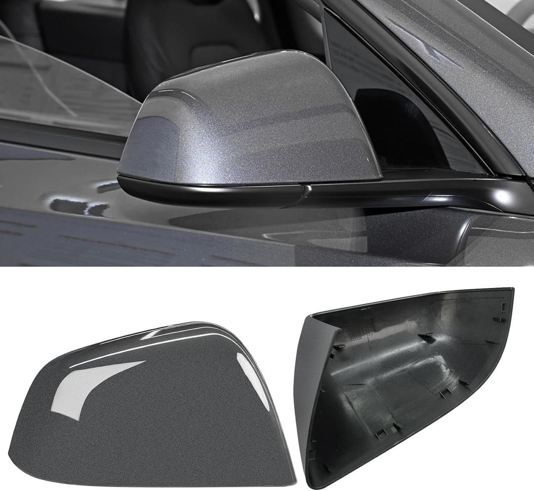 Jaronx Compatible with Tesla Model Y Side Mirror Cover 2020 2021 2022 2023, Rearview Door Wing Mirror Cover Cap Replacement for Tesla Model Y Accessories (Grey, Right)
