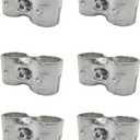 6 Pcs Double Port Parallel Pipe Clamp, 1 Inch (25.4 mm) OD Steel Tube Connector, Carbon Steel Rail Joint Clip with Hardware,Steel Pipe Tube Joint Connector Clip,for DIY Shelf Garden Support