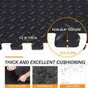 Mat Block EVA Exercise Floor Mats: Interlocking Foam Tile Performance Mats - 6 Tiles (Area: 24 SQ FT) 1/2 inch Thickness, EVA Home Gym Exercise Floor Mats for All Exercises or Equipment, Black