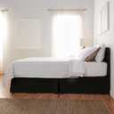 Amazon Basics Lightweight Pleated Bed Skirt, Machine Washable, Wrinkle and Fade Resistant, Queen, Black