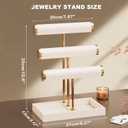 Abiglifty 3 Tier Necklace Holder Display, Jewelry Organizer, Jewelry Stand, Bracelet Display, Necklace Organizer, Bracelet holder, Jewelry Display for Necklace, Watches, Rings, Beige