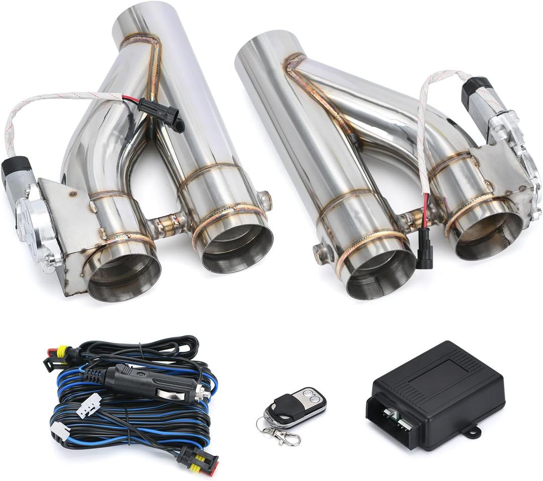 Universal 3 Inch Stainless Steel Exhaust Pipe 2PCS Kit