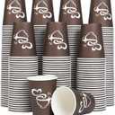 Clawsoff 300 Count 12 oz Paper Coffee Cups, Disposable Drinking Cups for Hot or Cold Beverage, 12 ounce Brown Coffee Cups for Party, Business, Travel, Picnic