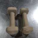 Tone Fitness Neoprene Dumbbell Weight Pairs with Anti-Roll Square Head | Multiple Options (5 lb - Pair, Beige)