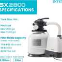 INTEX Krystal Clear 2,800 GPH Sand Filter Pump for Above Ground Pools | 26647EG - 14" Tank for Swimming Pools: 5,500 to 17,200 Gal, 77 lb Sand Capacity - Improved Circulation & Filtration
