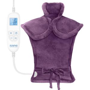 RENPHO Heating Pad for Neck and Shoulders and Back Pain Relief, FSA Eligible Items Only List, Birthday Gifts for Mom Wife Women, Electric Heat Pad, Fast Heating, ETL Certified, 24"x33", Purple