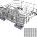 Upgraded WD28X26099 Dishwasher Lower Dishrack Assembly & WD28X10128 Silverware Basket Compatible with GE Dishwashers. Replacement number WD28X34744 WD28X10346, WD28X22506, WD28X22696, WD28X24396 etc
