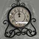 HZDHCLH Vintage Table Clocks for Living Room Bedroom Decor, Silent Decorative Farmhouse Shelf Clock Battery Operated, Small Rustic Mantel Clock with Roman Numerals (Black,11 inch)