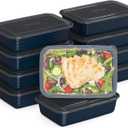 Bentgo Prep - 20-Piece 1-Compartment Reusable Meal Prep Containers with Lids, PFAS & BPA Free Materials, Durable, Microwave, Freezer, & Dishwasher Safe To Go Food Storage (Navy Blue)