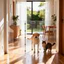 Acrylic Tall Dog Gate, Freestanding Pet Gate Barrier (3 Panel-31.5" H)