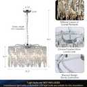 A AXILIXI Crystal Chandelier, 24" Modern Round Chandelier for Dining Room, K9 Large 8-Light Crystal Pendant Fixtures Raindrop Luxury Pendant Ceiling Light Chrome for Entryway Foyer Staircase