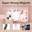 MagSafe Compatible Floral Case for iPhone 13/14, Clear Cute Girly Slim Transparent Phone Case with Magnolia Flowers for Women Girls Ladies (iPh 13/14-Magnolia/Clear)