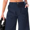 luvamia Bermuda Shorts for Women Knee Length High Waisted Cotton Elastic Waist Summer Dressy Casual Long Chino Shorts Size XL