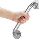 AmazerBath Shower Grab Bars for Bathtubs and Showers, Handicap Grab Bars for Shower Anti Slip, Shower Grab Bars for Senior for Wall Stainless Steel, Holds up to 500LBs, 12" L x 1" D, Brushed Nickel