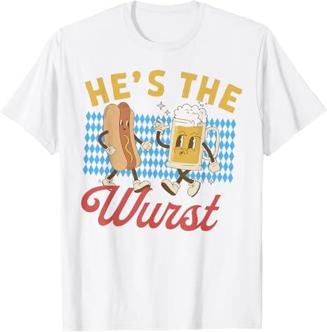 Funny Oktoberfes Hes The Wurst Shes a Brat Couples Matching T-Shirt Small