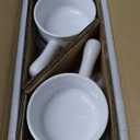 LE TAUCI Soup Bowls with Silicone Lids and Handles, 15 Oz French Onion Soup Bowls, Non-Toxic Ceramic Soup Crocks for Noodles, Stew, Cereal and Chilli, Oven Microwave Dishwasher Safe, Set of 4, White