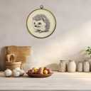 CUANFDDSF Vintage Hedgehog Sketch Animal Round Wall Art, Hedgehog Gifts for Women Framed Hanging Wall Decor, Retro Farmhouse Animal Canvas Prints Decorations for Home Living Room Bedroom, 10x10 Inch (Colour 04)