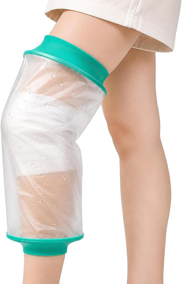 Waterproof Knee Cast Cover for Shower,Watertight Cast Bag Covers- Shower Protector for Knee Replacement Surgery, Wound, Burns Reusable