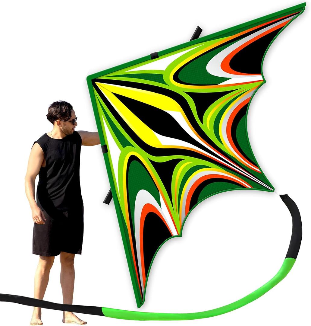 SGftre Delta Kite for Kids & AdultsExtremely Easy to Fly for BeginnersKites for Beach Trip Park Family Outdoor Activities, X-Large