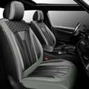 Car Seat Covers Fit for (5 Seats) KIA Sorento 2010-2024 2025, Waterproof, Breathable, and Scratch-Resistant Faux Leather Automotive Seat Covers Seat Protector (Front Seat,Gray&Black)