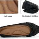 Ablanczoom Dress Shoes for Womens Flats: Dressy Comfortable Pointed Toe Bow Lace Mesh Ballet Flat Wedding Bridal Shoe for Women (7, Black)