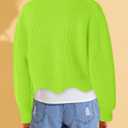 Haloumoning Girls Mock Neck Sweaters Kids Fall Fashion Long Batwing Sleeve Rib Knit Pullover Clothes 5-14 Years (Green)