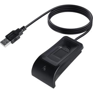 USB Fingerprint Reader for Windows 10 & 11 - Windows Hello Fingerprint Scanner with 5ft Extension Cable, Plug and Play Automatic Driver Installation, Password-Free Login & Multi-User Support